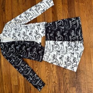 Ovi Black and White Graphic Skirt Set